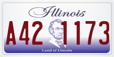 IL license plate A421173
