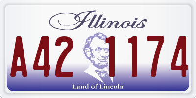IL license plate A421174
