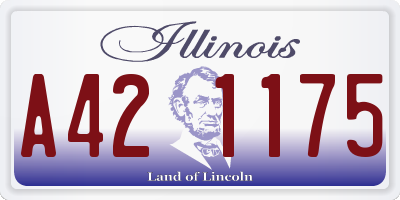 IL license plate A421175