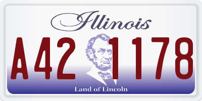 IL license plate A421178