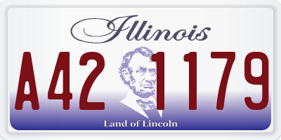 IL license plate A421179