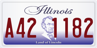 IL license plate A421182