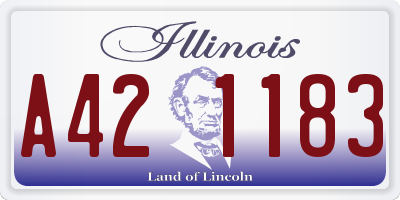 IL license plate A421183