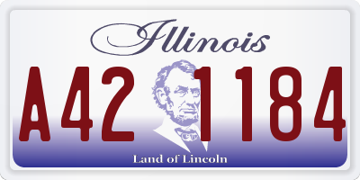 IL license plate A421184