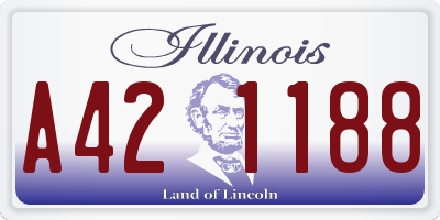IL license plate A421188