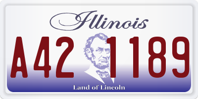 IL license plate A421189
