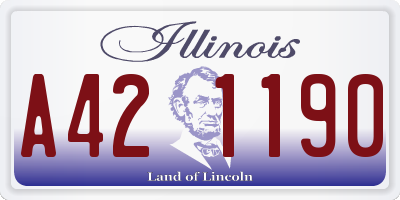 IL license plate A421190