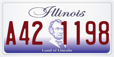 IL license plate A421198