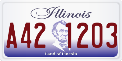 IL license plate A421203