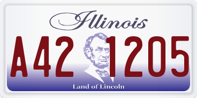 IL license plate A421205