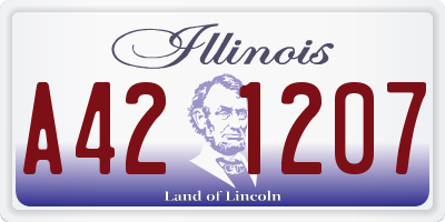 IL license plate A421207