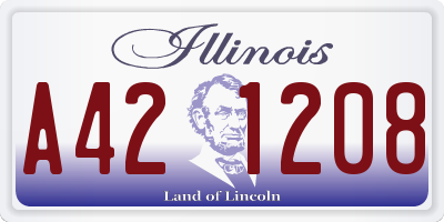 IL license plate A421208