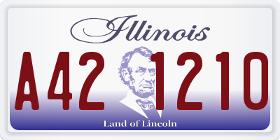 IL license plate A421210
