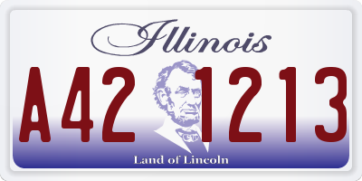 IL license plate A421213