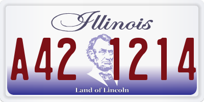 IL license plate A421214