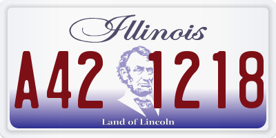 IL license plate A421218
