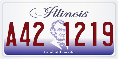 IL license plate A421219