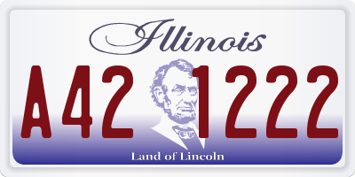 IL license plate A421222