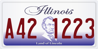 IL license plate A421223