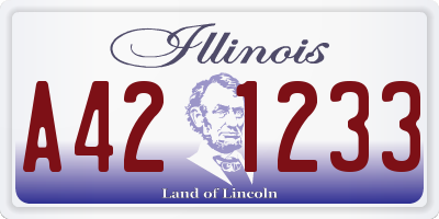 IL license plate A421233