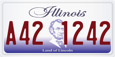 IL license plate A421242