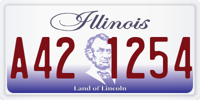 IL license plate A421254
