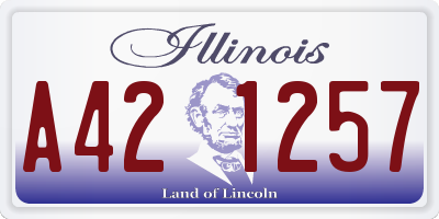 IL license plate A421257