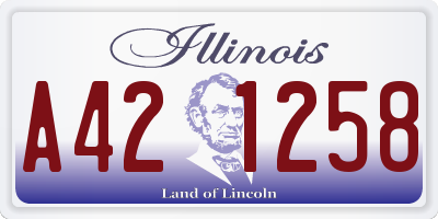 IL license plate A421258