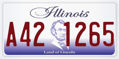 IL license plate A421265