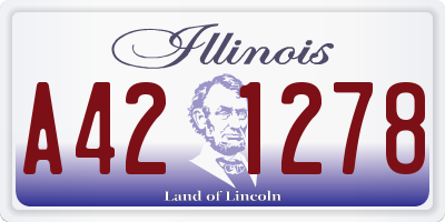 IL license plate A421278