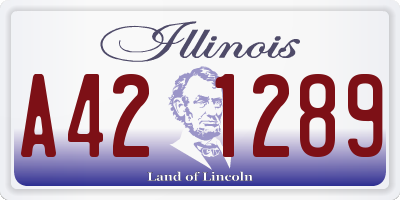 IL license plate A421289