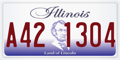 IL license plate A421304