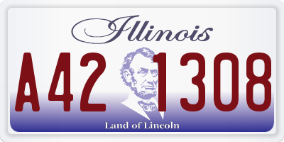 IL license plate A421308