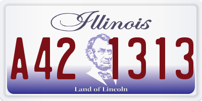 IL license plate A421313