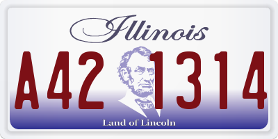 IL license plate A421314