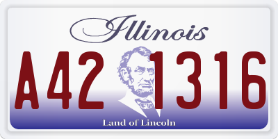 IL license plate A421316
