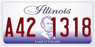 IL license plate A421318