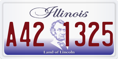 IL license plate A421325