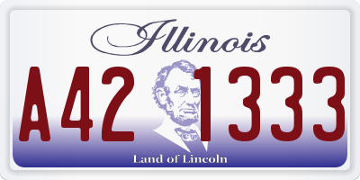 IL license plate A421333