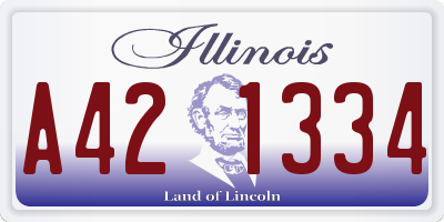 IL license plate A421334
