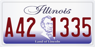 IL license plate A421335