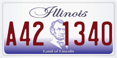IL license plate A421340