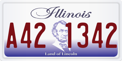 IL license plate A421342