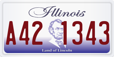 IL license plate A421343