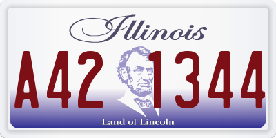 IL license plate A421344