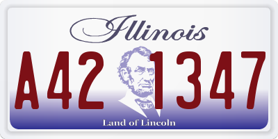 IL license plate A421347