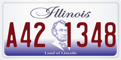 IL license plate A421348