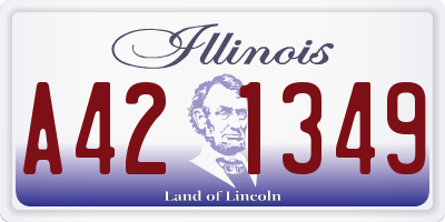 IL license plate A421349