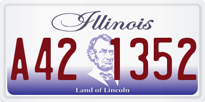 IL license plate A421352