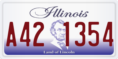 IL license plate A421354